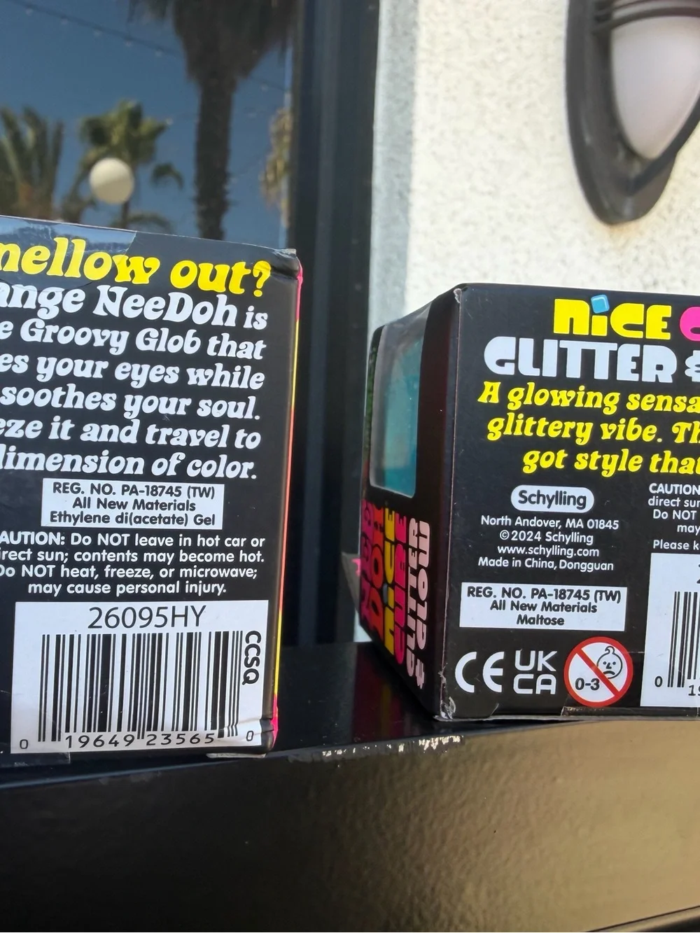 Nee Doh Color Change Yellow to Orange & Blue Glitter & Glow